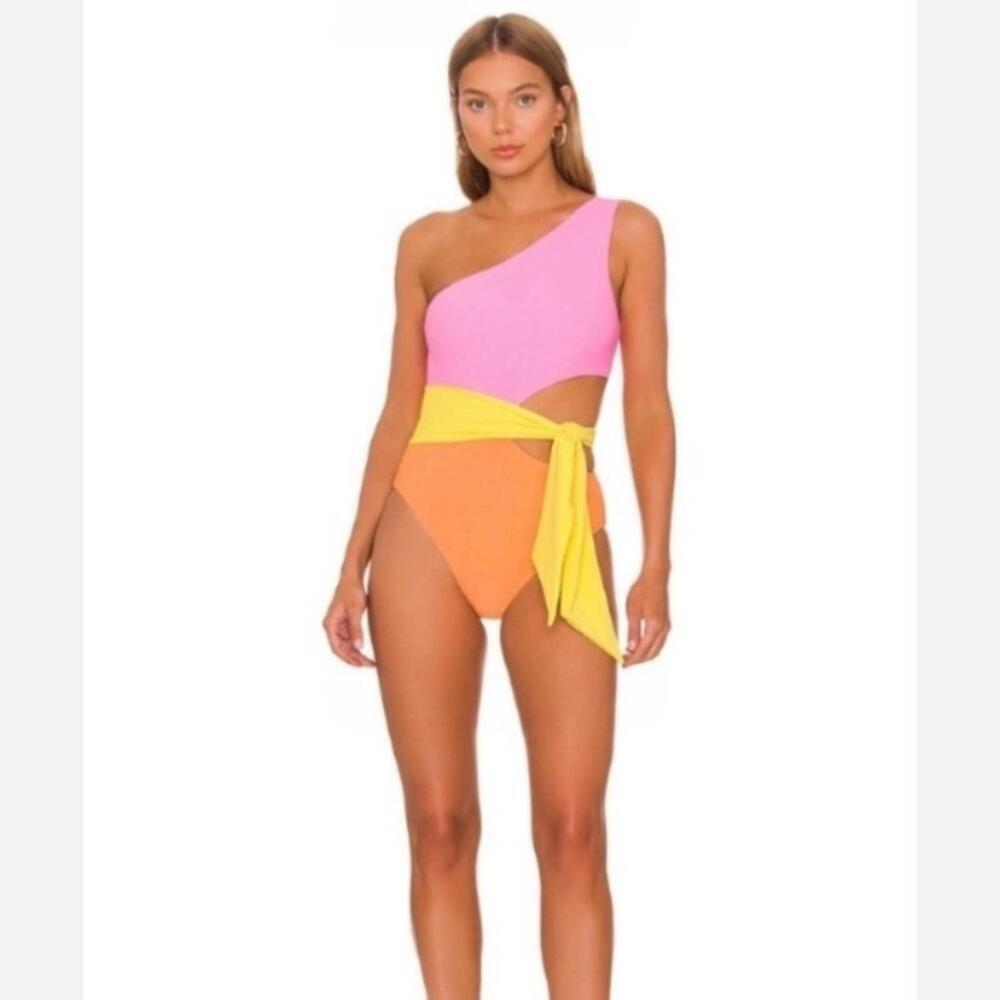 New! Beach Riot Carlie Fruity Colorblock One Piece Swimsuit Size Xs